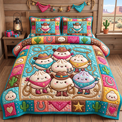 Dumpling Lover 3-Piece Quilted Bedding Set GFTONMU3147