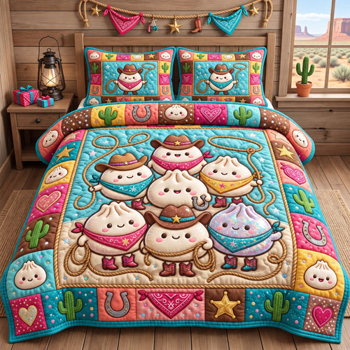 Dumpling Lover 3-Piece Quilted Bedding Set GFTONMU3147