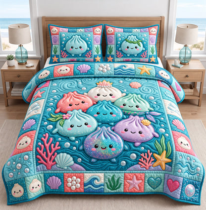 Dumpling Lover 3-Piece Quilted Bedding Set GFTONMU3148