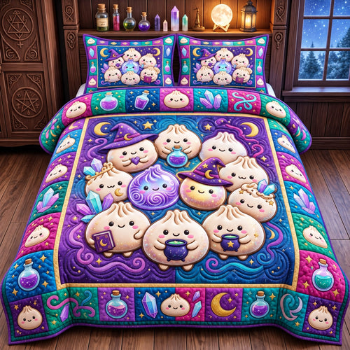 Dumpling Lover 3-Piece Quilted Bedding Set GFTONMU3153