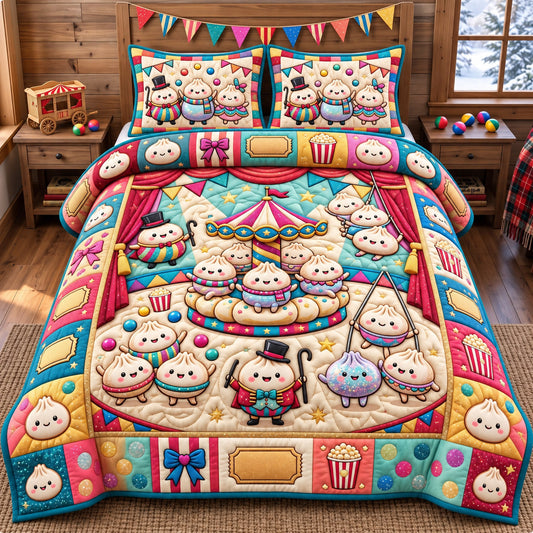 Dumpling Lover 3-Piece Quilted Bedding Set GFTONMU3154