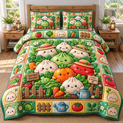 Dumpling Lover 3-Piece Quilted Bedding Set GFTONMU3156