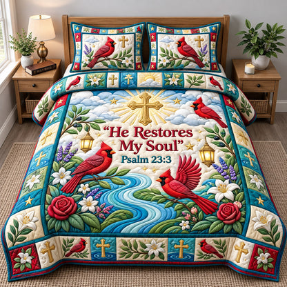 Cardinal Christian 3-Piece Quilted Bedding Set GFTONMU3177