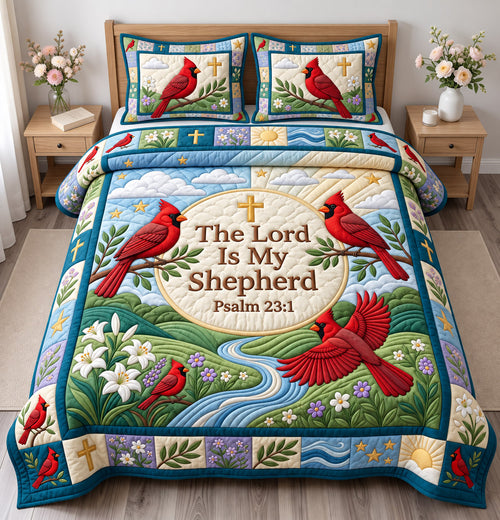Cardinal Christian 3-Piece Quilted Bedding Set GFTONMU3178