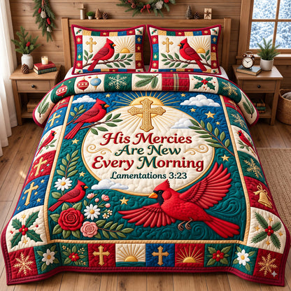 Cardinal Christian 3-Piece Quilted Bedding Set GFTONMU3179