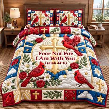 Cardinal Christian 3-Piece Quilted Bedding Set GFTONMU3182