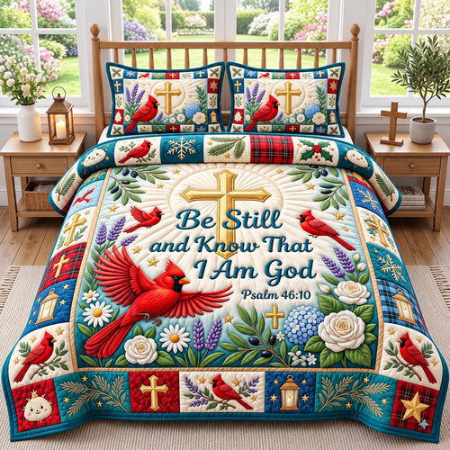 Cardinal Christian 3-Piece Quilted Bedding Set GFTONMU3183