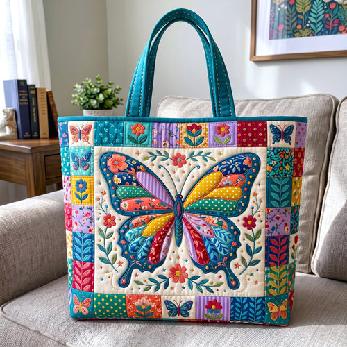 Butterfly Patchwork Quilted Tote Bag GFTONMU3205