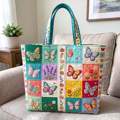 Butterfly Patchwork Quilted Tote Bag GFTONMU3207