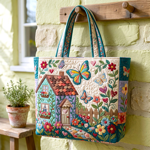 Butterfly Patchwork Quilted Tote Bag GFTONMU3209