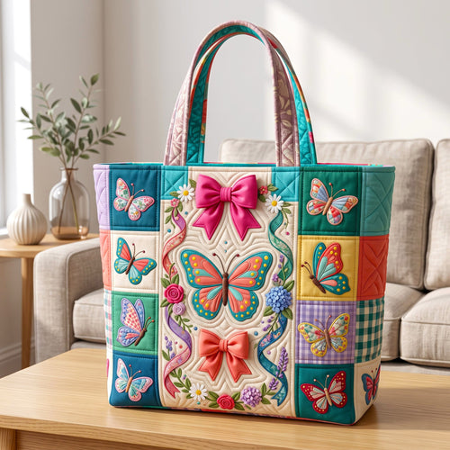 Butterfly Patchwork Quilted Tote Bag GFTONMU3210