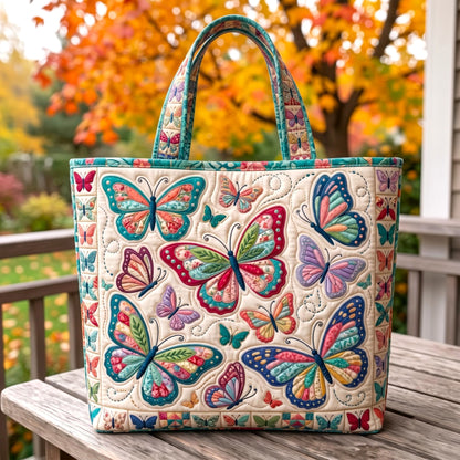 Butterfly Patchwork Quilted Tote Bag GFTONMU3211