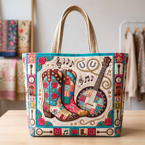 Country Music Quilted Tote Bag GFTONMU3217