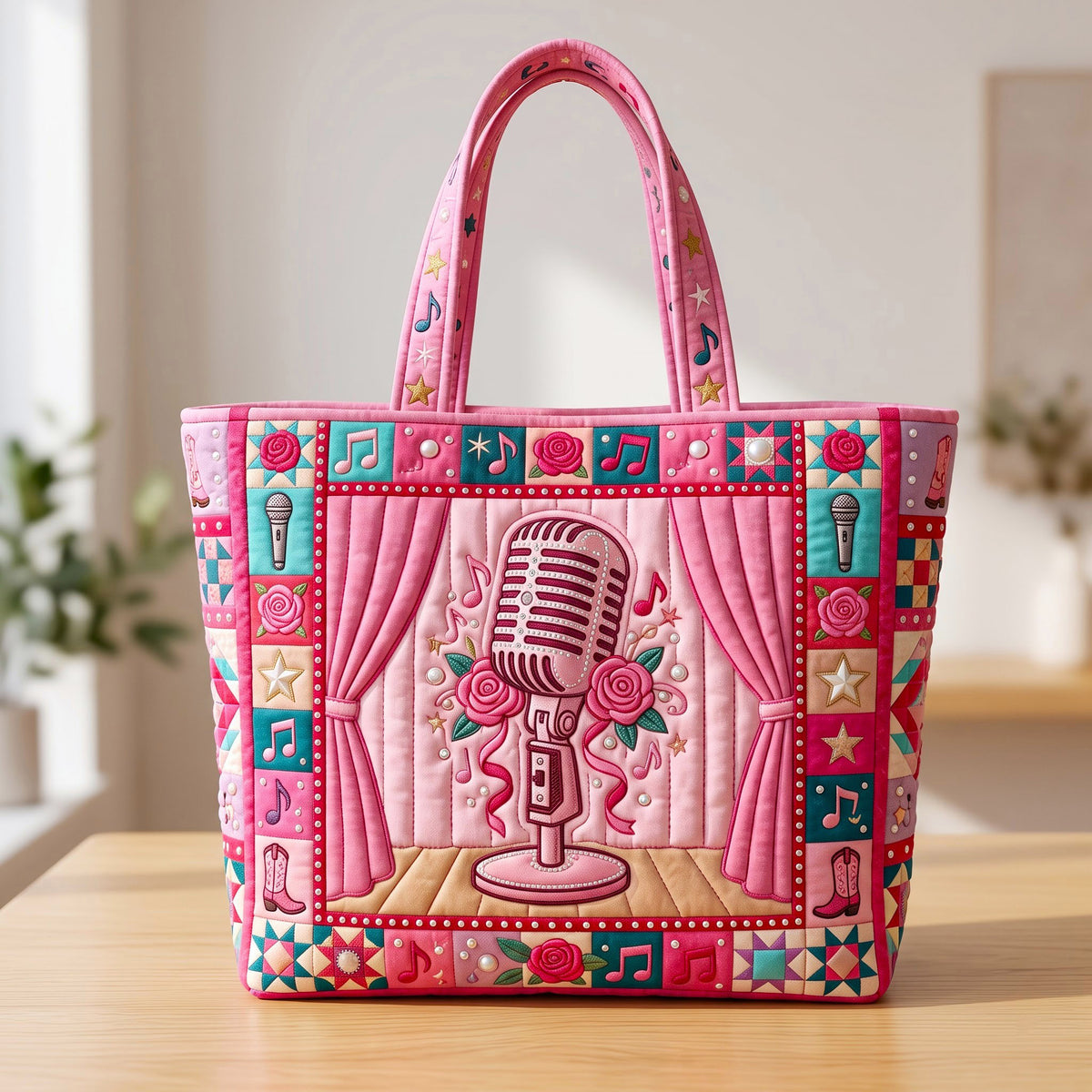Country Music Quilted Tote Bag GFTONMU3218