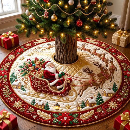 Santa Claus Quilted Tree Skirt GFTONMU3222