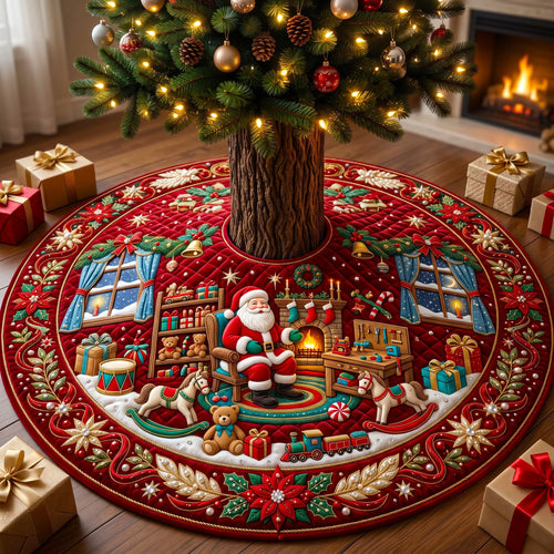 Santa Claus Quilted Tree Skirt GFTONMU3224