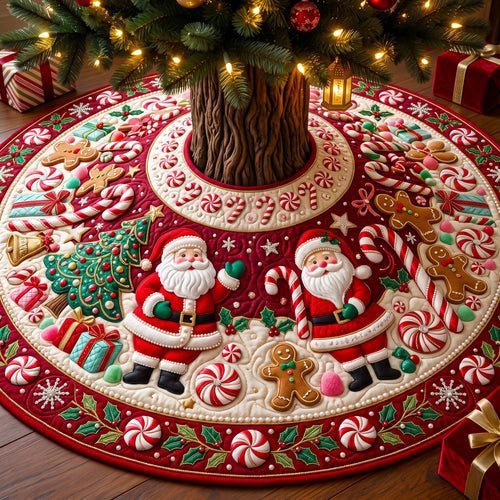 Santa Claus Quilted Tree Skirt GFTONMU3225