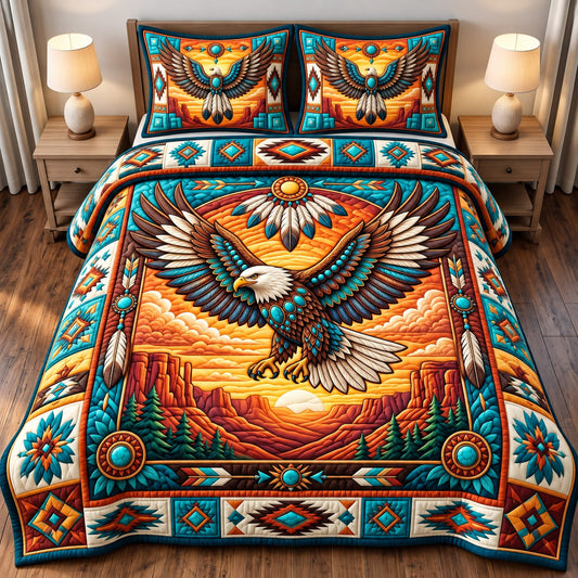 Eagle Spirit 3-Piece Quilted Bedding Set GFTONMU3260