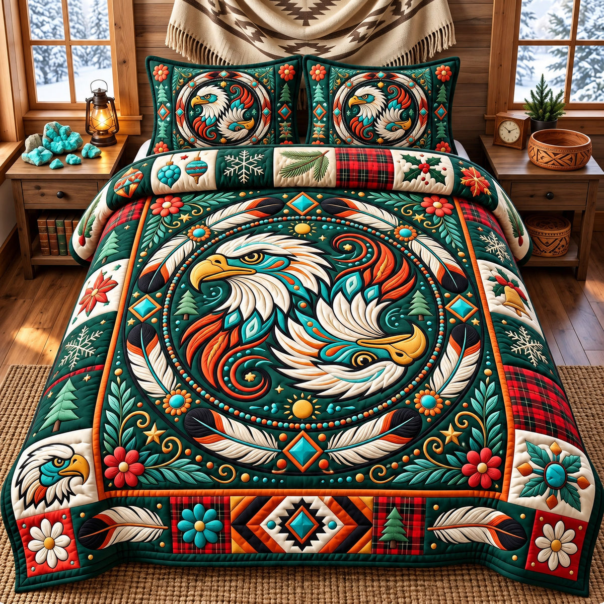 Eagle Spirit 3-Piece Quilted Bedding Set GFTONMU3262