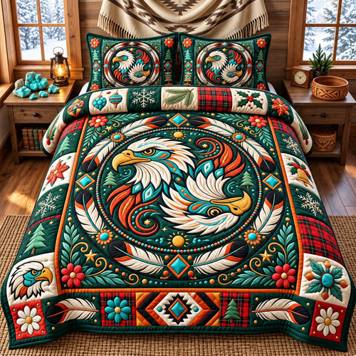 Eagle Spirit 3-Piece Quilted Bedding Set GFTONMU3262