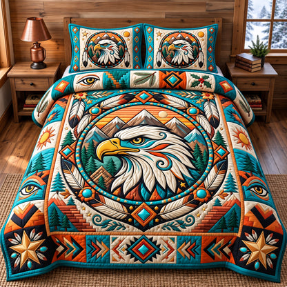 Eagle Spirit 3-Piece Quilted Bedding Set GFTONMU3264