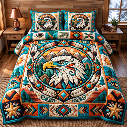 Eagle Spirit 3-Piece Quilted Bedding Set GFTONMU3264