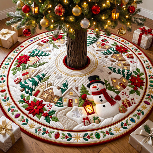 Christmas Snowman Quilted Tree Skirt GFTONMU3267