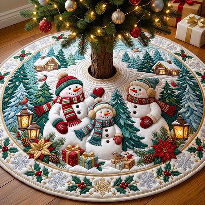 Christmas Snowman Quilted Tree Skirt GFTONMU3268