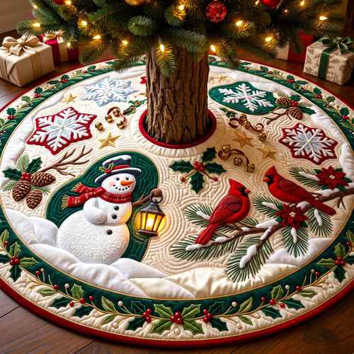 Christmas Snowman Quilted Tree Skirt GFTONMU3269