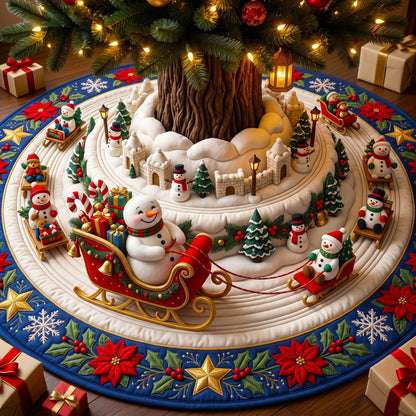 Christmas Snowman Quilted Tree Skirt GFTONMU3270