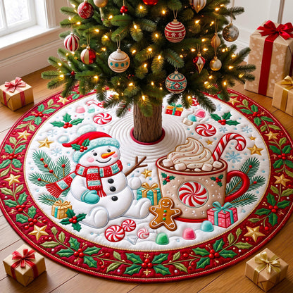Christmas Snowman Quilted Tree Skirt GFTONMU3272