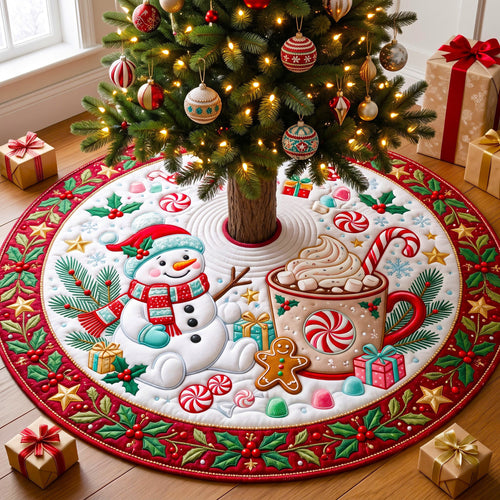 Christmas Snowman Quilted Tree Skirt GFTONMU3272