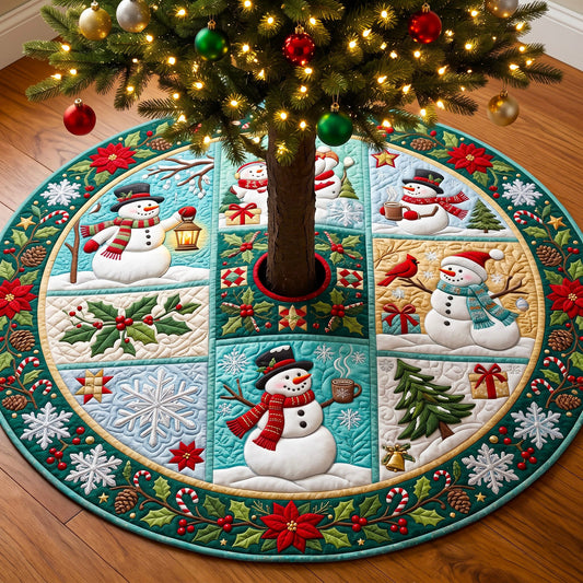 Christmas Snowman Quilted Tree Skirt GFTONMU3273