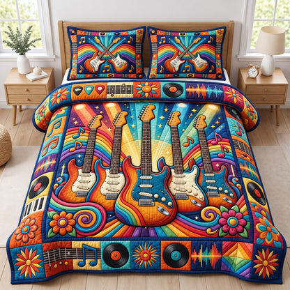 Guitar Lover 3-Piece Quilted Bedding Set GFTONMU3285