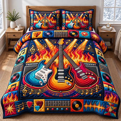 Guitar Lover 3-Piece Quilted Bedding Set GFTONMU3288