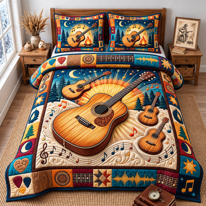 Guitar Lover 3-Piece Quilted Bedding Set GFTONMU3294
