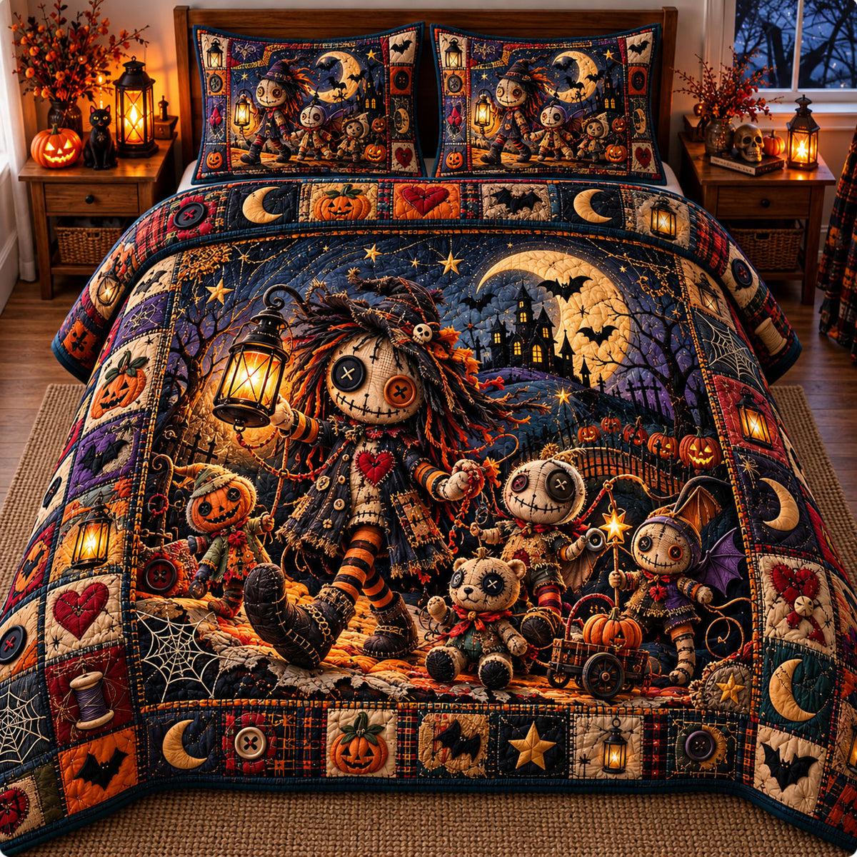 Voodoo Doll 3-Piece Quilted Bedding Set GFTONMU3324