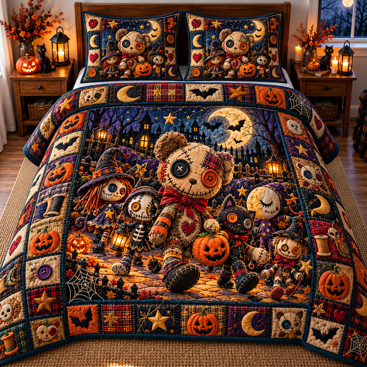 Voodoo Doll 3-Piece Quilted Bedding Set GFTONMU3325