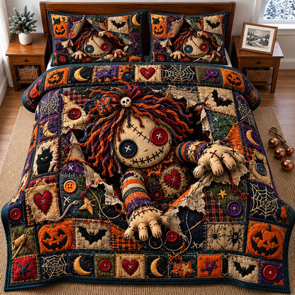 Voodoo Doll 3-Piece Quilted Bedding Set GFTONMU3326
