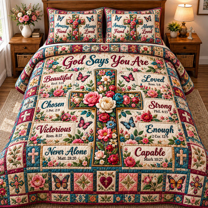 Christian Faith 3-Piece Quilted Bedding Set GFTONMU3417