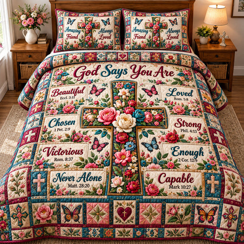 Christian Faith 3-Piece Quilted Bedding Set GFTONMU3417