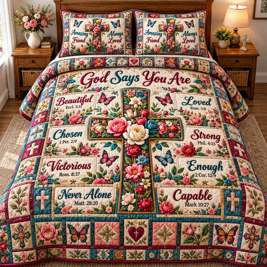 Christian Faith 3-Piece Quilted Bedding Set GFTONMU3417