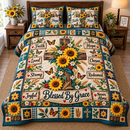 Christian Faith 3-Piece Quilted Bedding Set GFTONMU3419