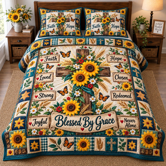 Christian Faith 3-Piece Quilted Bedding Set GFTONMU3419