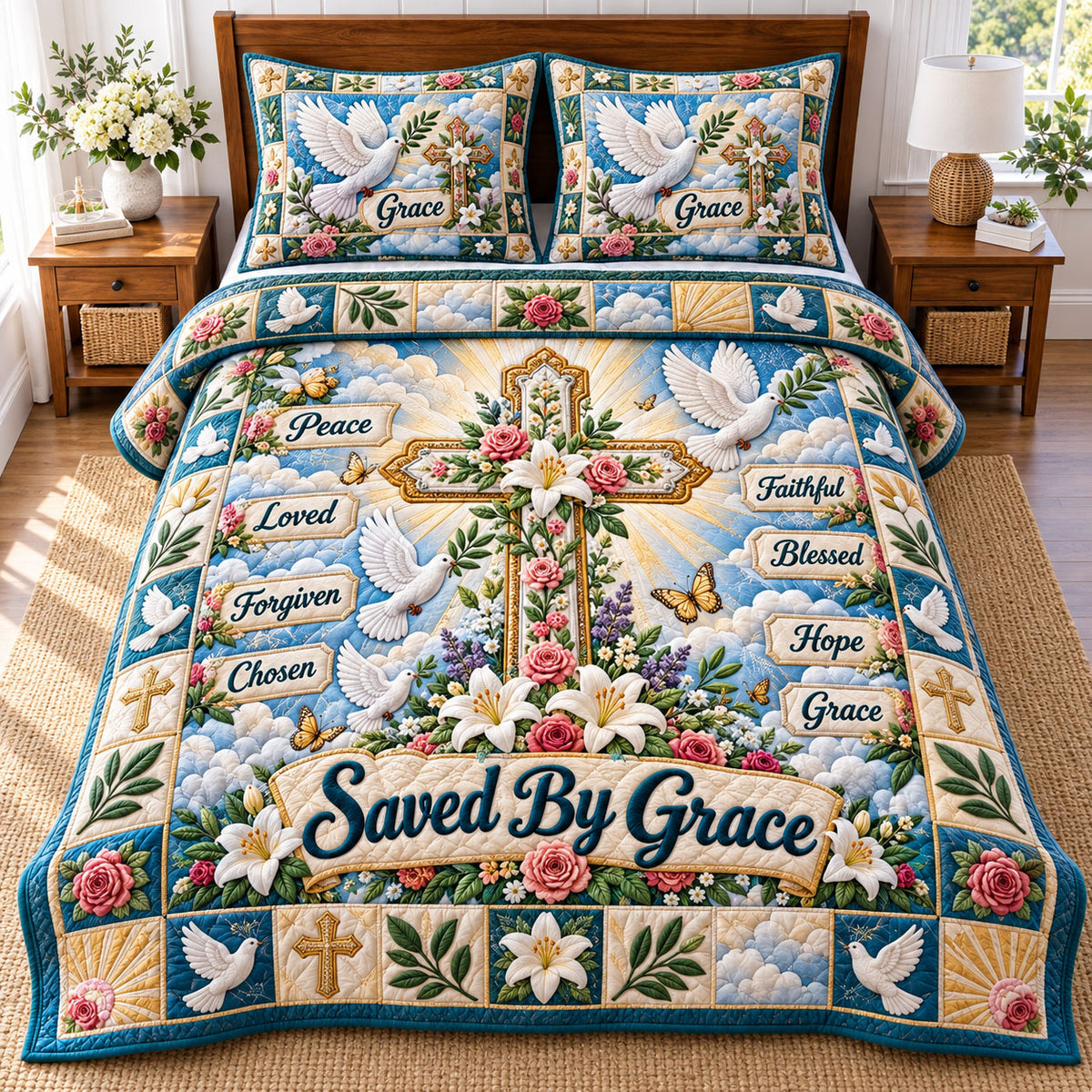 Christian Faith 3-Piece Quilted Bedding Set GFTONMU3420