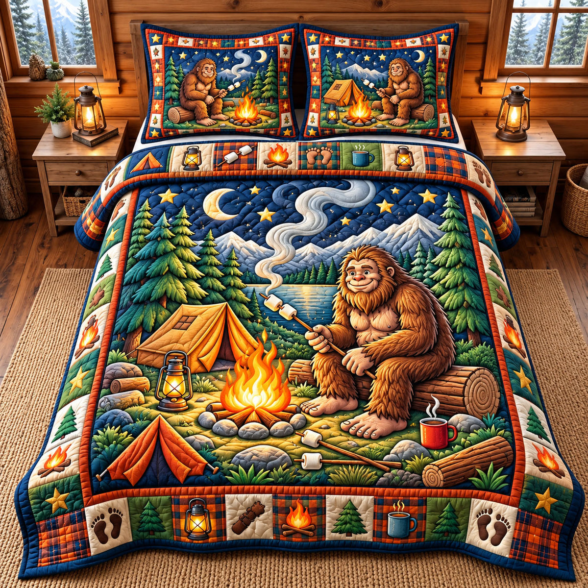 Forest Legend 3-Piece Quilted Bedding Set GFTONMU3435