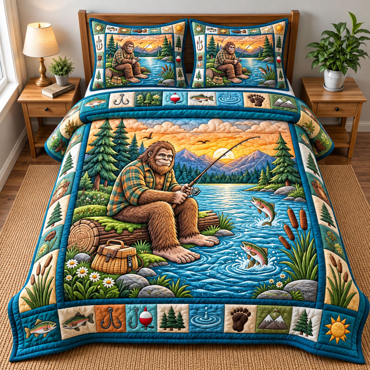 Forest Legend 3-Piece Quilted Bedding Set GFTONMU3436