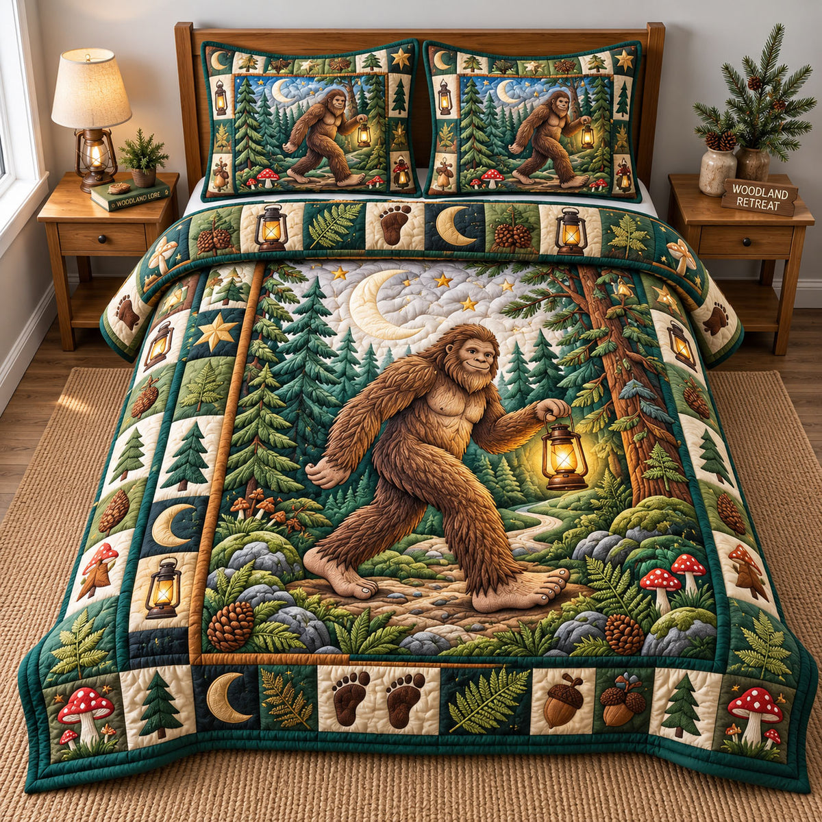 Forest Legend 3-Piece Quilted Bedding Set GFTONMU3437