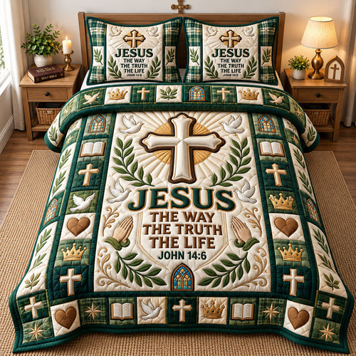 Christian Faith 3-Piece Quilted Bedding Set GFTONMU3438