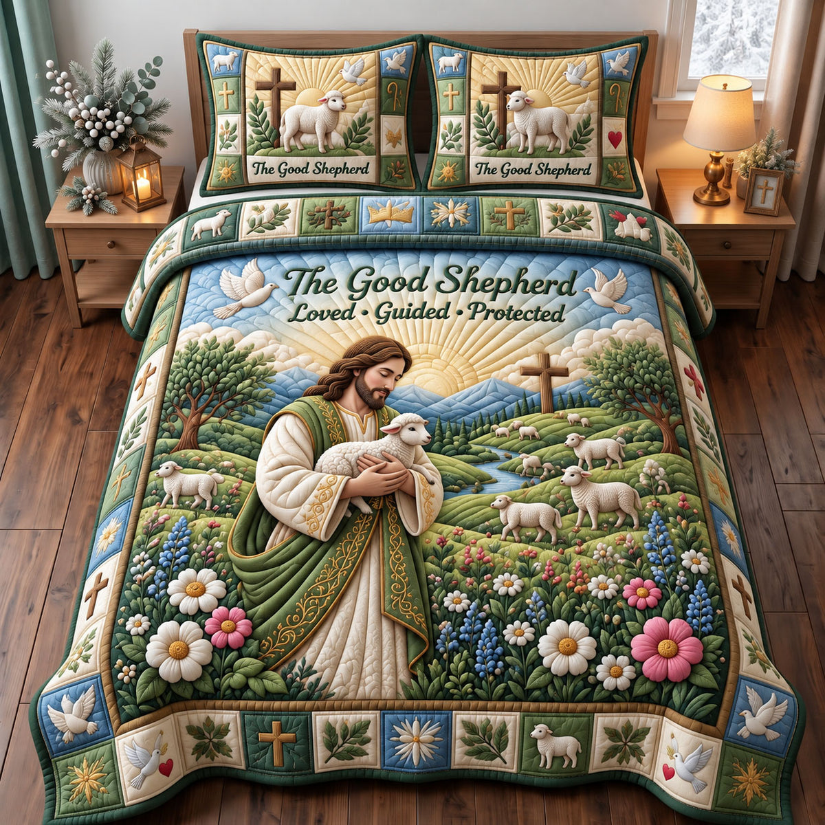 Christian Faith 3-Piece Quilted Bedding Set GFTONMU3439